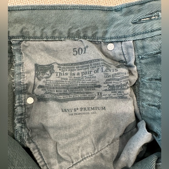 Levi’s 501 Cropped Jeans Boho Green Size 26 - Picture 11 of 14